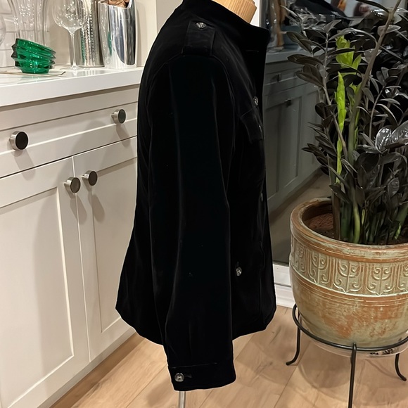 EUC Max Mara black velvet high neck button front jacket - Picture 5 of 12